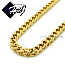 Stainless Steel 4.5mm/6mm Gold Plated Franco Box Cuban Curb Necklace*24"30"36
