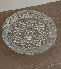 Lead Crystal Cut Clear Glass Cigar Cigarette Ashtray Vintage Large 8” Heavy