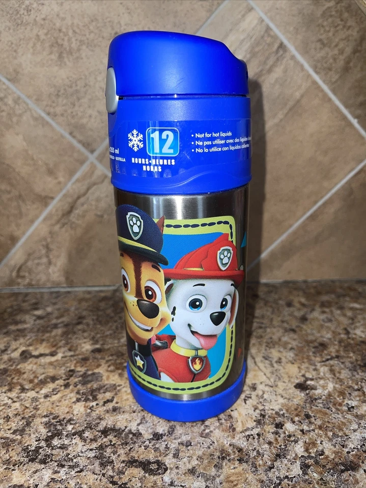 Termo aislado al vacío de acero inoxidable 12 oz FUNtainer con pajita - Paw Patrol Foto 2 de 4
