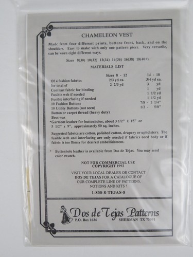 Vtg Clothing Sewing Patterns - Lot of 4 - Dos de Teja Villiage Peddler 4 Corners - Picture 3 of 10