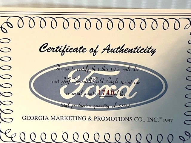 GMP 1:25 1997 Jeff Swindell Gold Eagle #7tw Sprint Car Leak Stoppers - Image 4 of 4