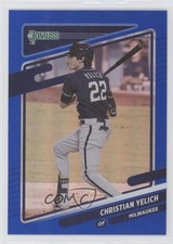 2021 Panini Donruss Variation Holo Blue Christian Yelich #200 fm0
