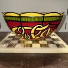 Vintage Coca-Cola Tiffany Style Plastic Stained Glass Standing Lamp Shade Coke
