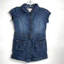 Vecchio pagliaccetto denim navy bambino taglia 18-24mo lavaggio scuro pantaloncini pantaloncini body tuta