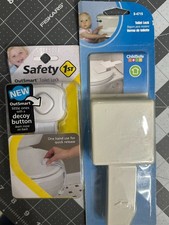 2-pack lot Safety 1st HS288 White Plastic OutSmart Decoy Button Toilet Seat Lock