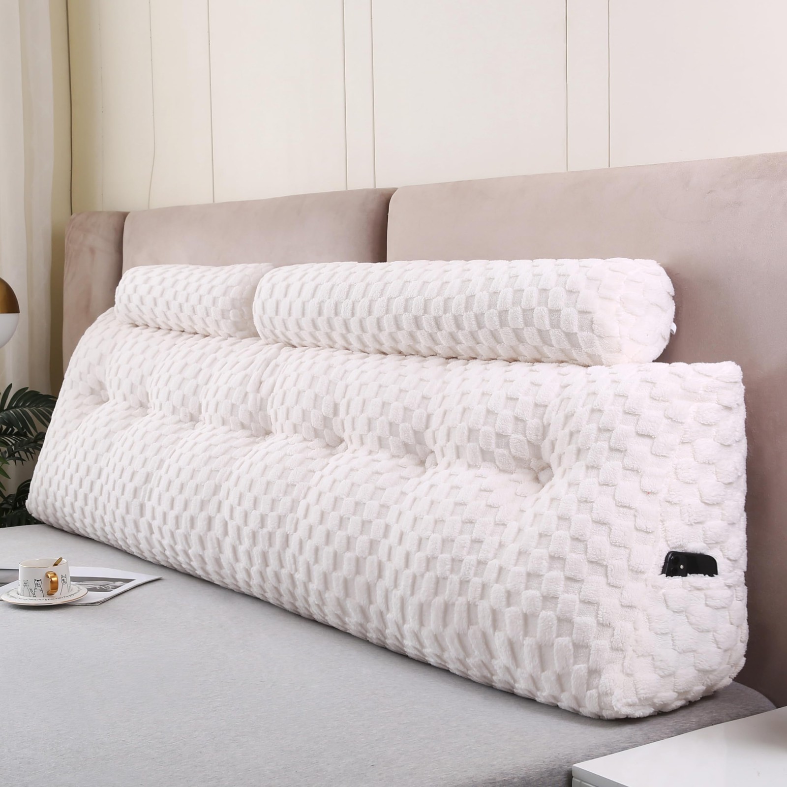 Wedge Headboard Pillows + A Long and Short Head Roll Pillows Bed Wedge Pillow...-image