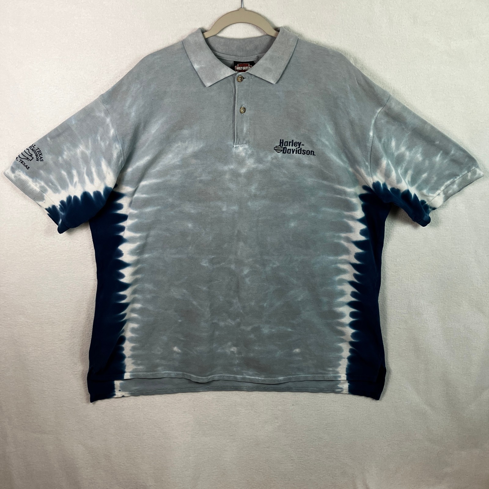 Vintage 90s Harley-Davidson Tie-Dye Polo Shirt Men