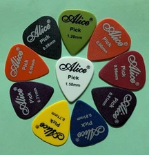 Guitar Picks Multicolor (Lot Of 10)  Variety Pack Alice 0.58 - 1.50