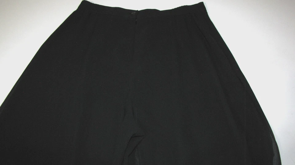 Vintage ELL Jay Black Wide Pants with Chiffon Maxi Skirt Overlay Women's 12/ 14 - Image 4 of 4