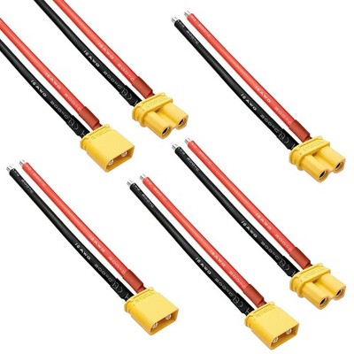 Amass XT30 Connector Plug Cable - Female and Male Connectors Adapter with... 