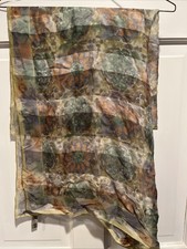 Vintage Hiroko Kapp Scarf Chiffon Silk Floral Japan