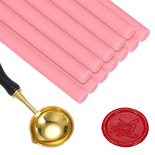 12 Pcs Wax Seal Sticks, Glue Gun Sealing Wax Sticks with Spoon, Peach Pink