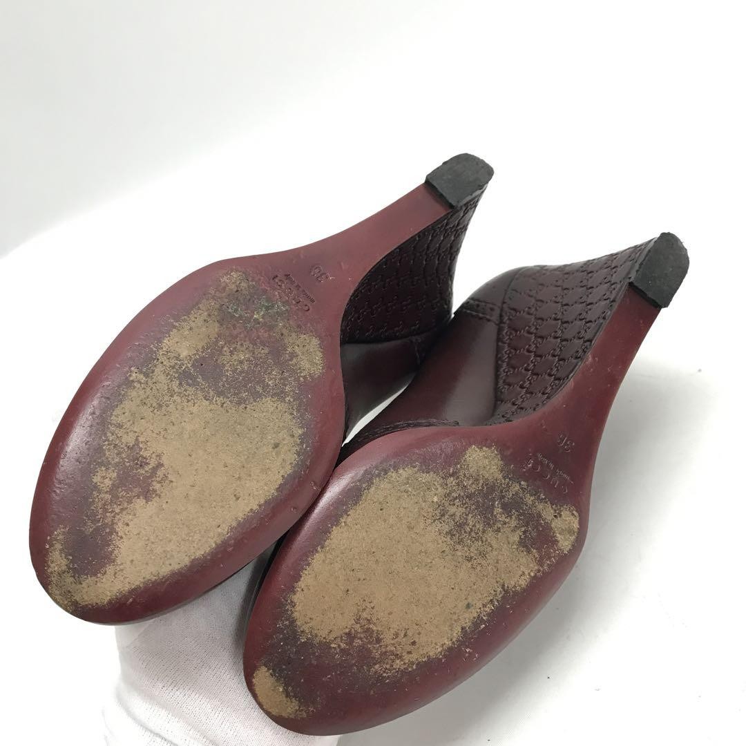 SAOLA US6 EU36 Gucci décolleté pelle shima modello gg suola zeppa 297212 dal Giappone