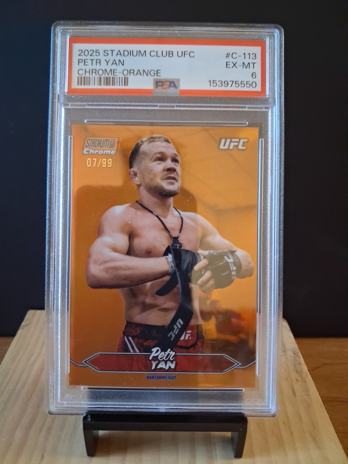 2025 Topps Stadium Club UFC Petr Yan #C-113 PSA 6 Chrome Orange 7/99