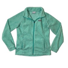 Columbia Jacket Girls Youth L Large Mint Benton Springs II Printed Fleece Zip Up