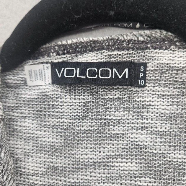 Volcom Women Size Large Size 10 Gray White Marled Open Front Cardigan - Image 3 of 4
