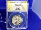 1920-D Walking Liberty half dollar ANACS F-12 Details rim bumps