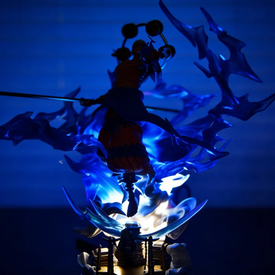 ワンピース フィギュア 戦闘ポーズ Enel Thunder God 38cm One Piece Enel Thunder God Figure 38cm LED Light Up Statue 2 Heads