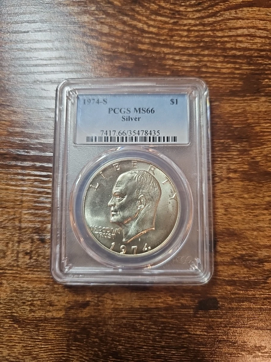 Silver MS 66 Graded 1974 Eisenhower Dollars (1971-1978) for sale