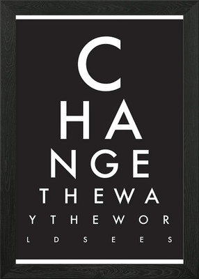 iChange the way the world Gerahmtes Wandbild Poster Leinwanddruck Bild