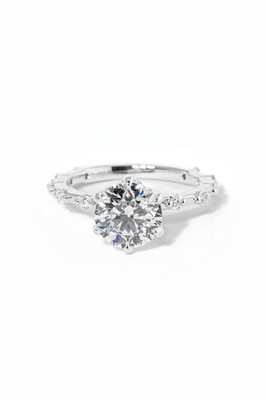 14K Gold 1.90 CT Round Cut IGI Certified Lab Created Round Diamond Promise Ring