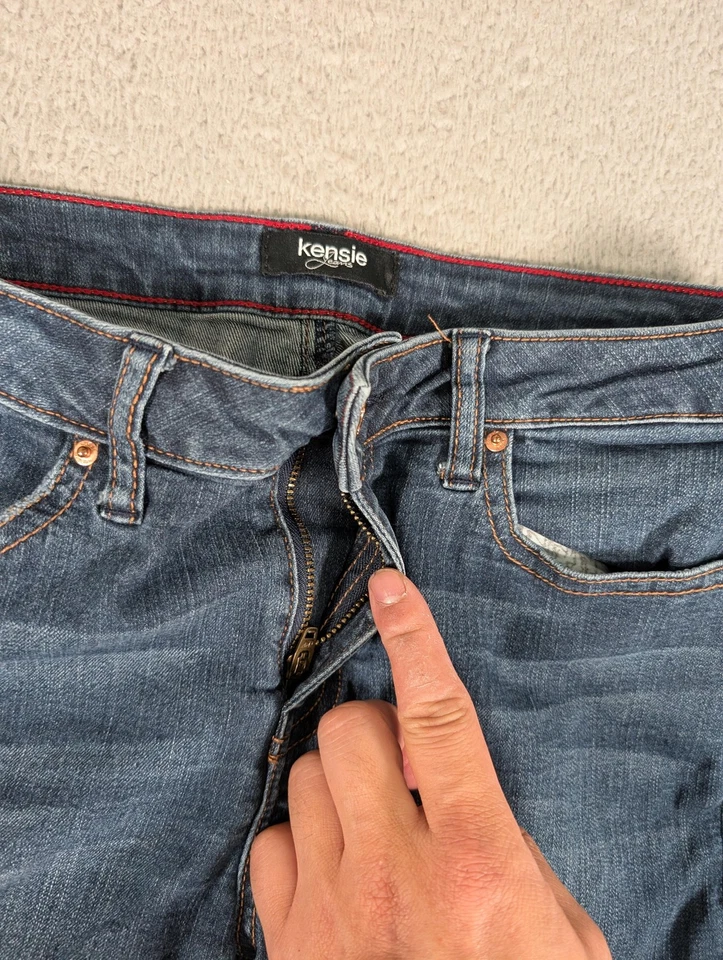 Pantalones Cortos Kensie Para Mujer 28 Denim Puño Enrollado 5 Bolsillos Elastizados Informales Verano Foto 3 de 4