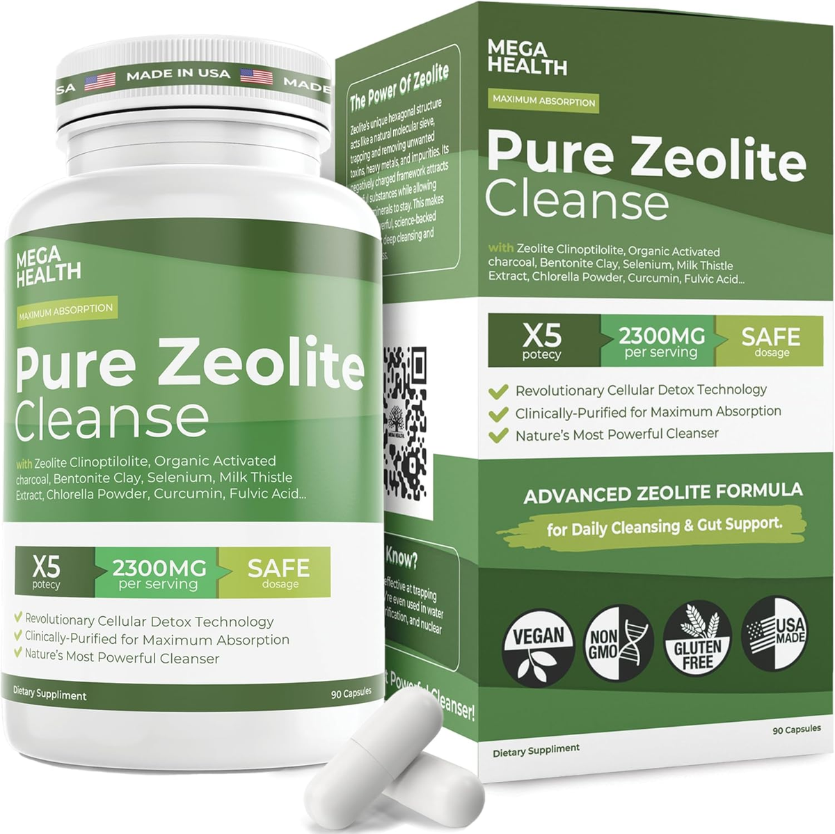 2300 MG Pure Zeolite Cleanse – Ultra-Fine Clinoptilolite Zeolite