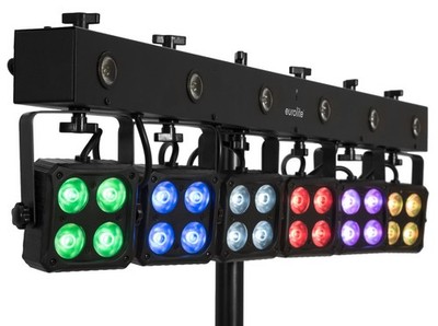 Eurolite LED KLS-180/6 Kompakt-Lichtset RGBW LED DJ Spot Scheinwerfer Strobo