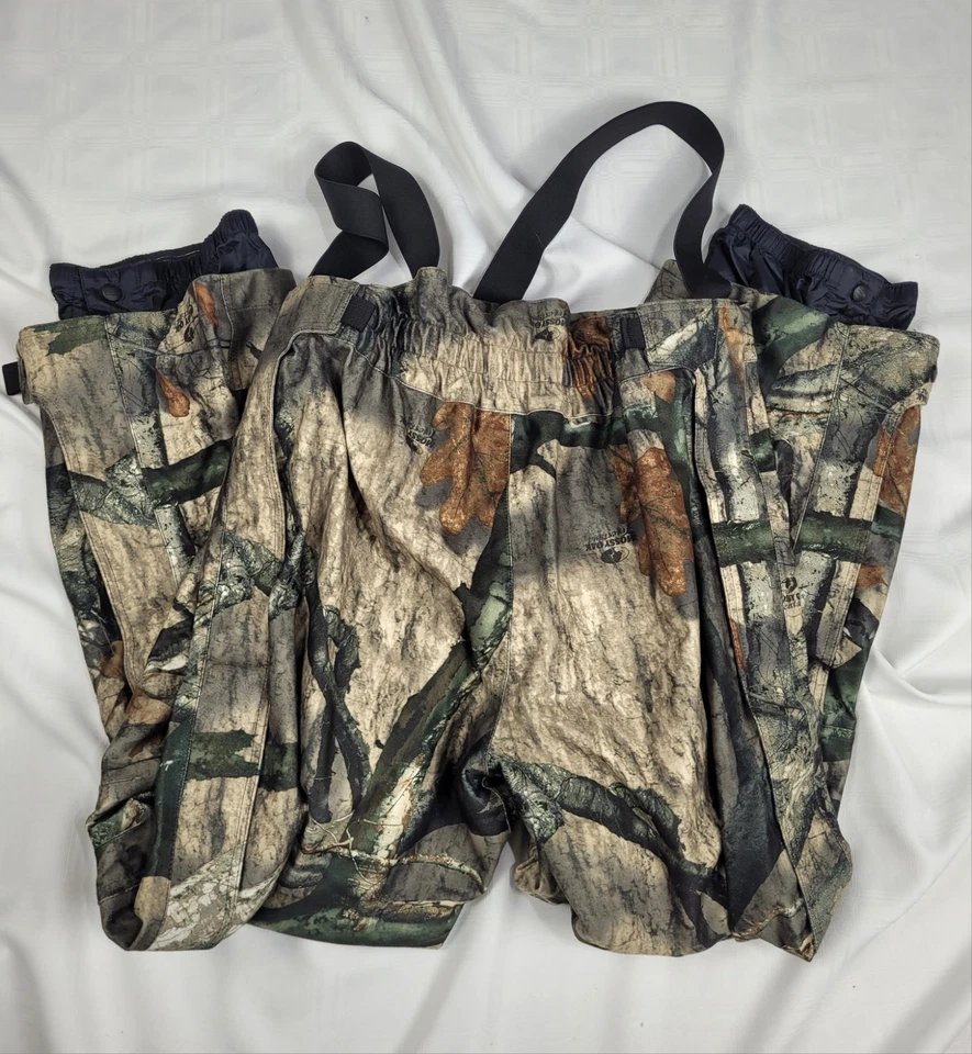L L BEAN MOSSY OAK Camo Hunting Bib Overalls Men's Sz M Woodland Greens Browns - Image 2 of 4