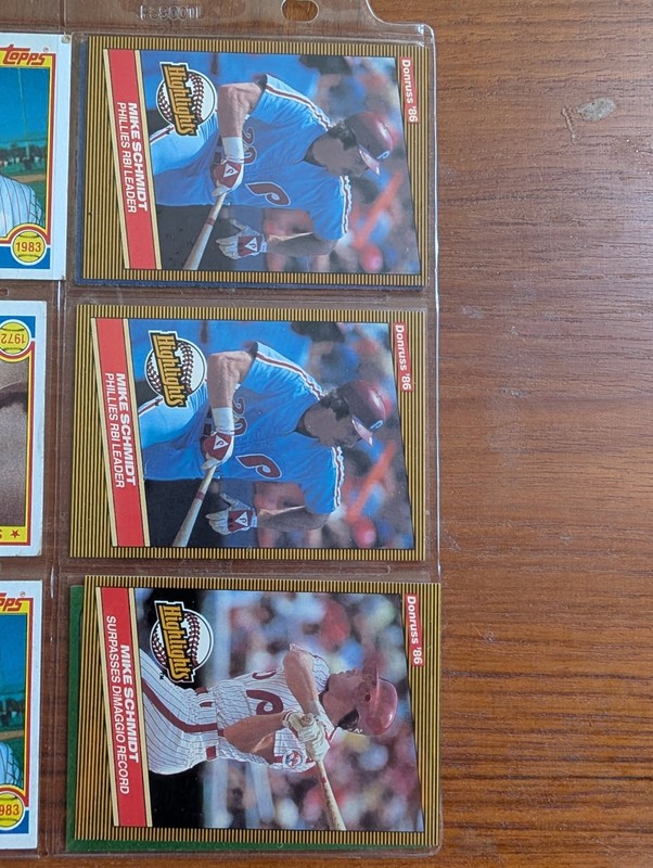 1986 DONRUSS MIKE SCHMIDT HIGHLIGHTS 3 CARD LOT #4 & #36  LOT PHILLIES
