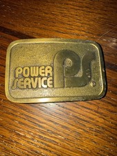 VTG Power Service Belt Buckle By Hit Line USA Made