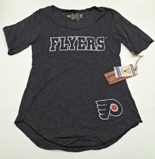Philadelphia Flyers Retro Brand Women Gray "Flyers" 1/4 Sleeve T-Shirt, NWT