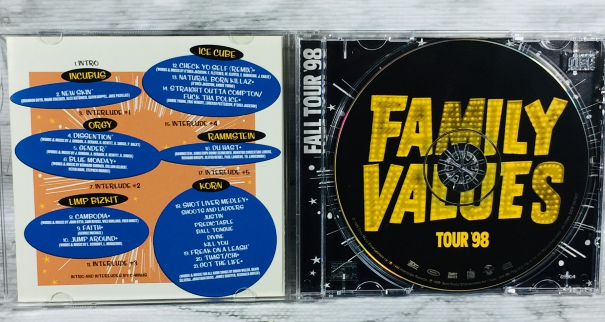FAMILY VALUES TOUR '98 (1999) CD (FULL ALBUM) RAP ROCK KORN ICE