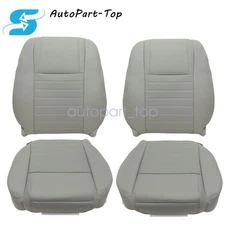 Driver & Passenger Side Perf Leather Seat Cover Gray For 2005-2009 Ford Mustang