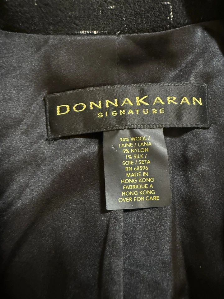 Chaqueta Donna Karan Mujer Grande Negra Manga Larga Corta Oficina Blazer Damas. Foto 2 de 4
