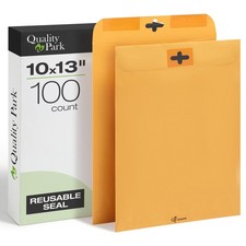 Quality Park 10 x 13 Clasp Envelopes, 100 Pack, Document 10 x 13, Brown