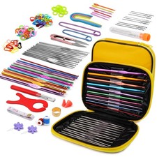 110 Pcs Crochet Hooks Set with Storage Case Craft Art Tools for Beginners
