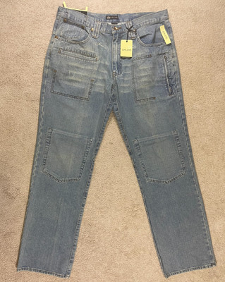 Sean John Jeans Mens 38 Blue Multi Pocket Zip Cargo Denim NEW