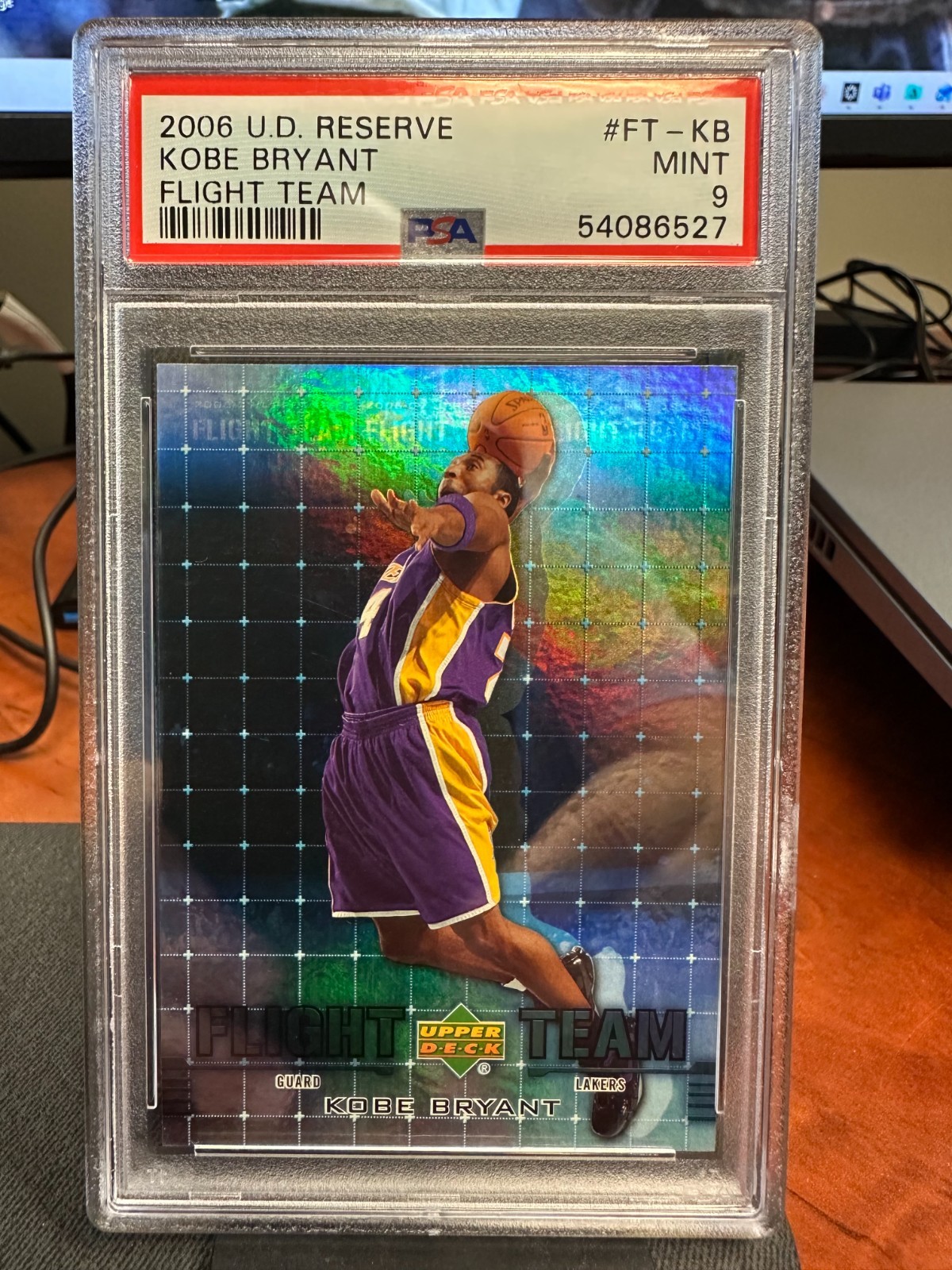2006 Upper Deck UD Reserve Kobe Bryant #FT-KB Flight Team Lakers PSA 9 Mint view 1