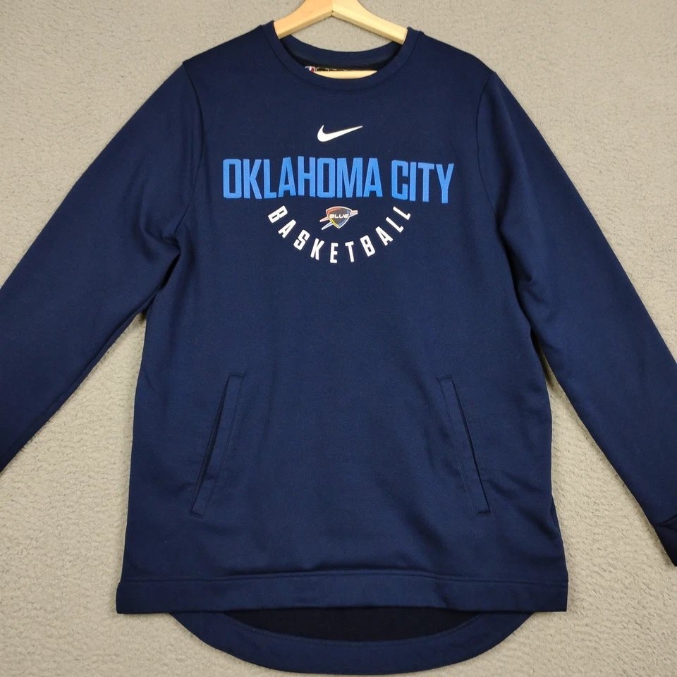Nike Sweatshirt Men L Blue OKC Thunder Basketball Pullover NBA Pockets 865235419 - Image 2 of 4