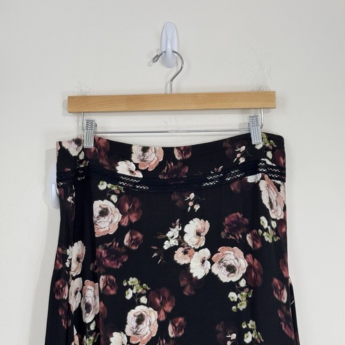 Veronika Maine Floral Asymmetrical Flare Midi Skirt Size 10 Multicolor - Picture 3 of 13