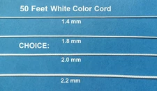 50 Feet 1.4mm 1.8mm 2.0mm 2.2mm White Blinds Shades Lift & Pull Cord String 