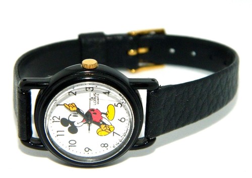 MICKEY MOUSE BLACK CASE AND BAND LADIES WATCH/NEW BATTERY  #131 - Imagen 1 de 8