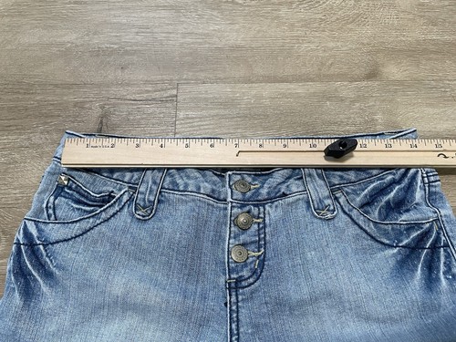 Vintage No Boundaries Low Rise Wide Leg Sz 9 Capri Jeans Grunge Flap Pocket Y2K - Bild 4 von 6