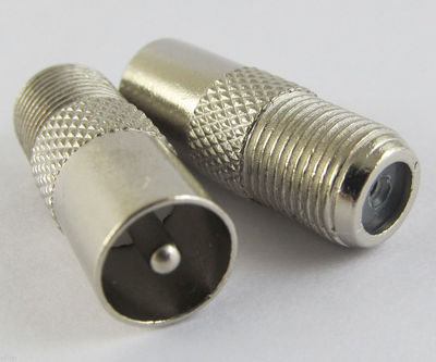 10pcs F Type F Female to TV PAL Male plug Coaxial Connector Adapter Nickel