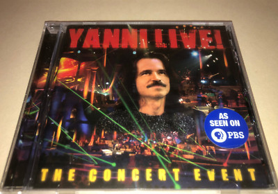 Yanni Live CD The Concert Event hits Rainmaker keys imagination PBS hype sticker
