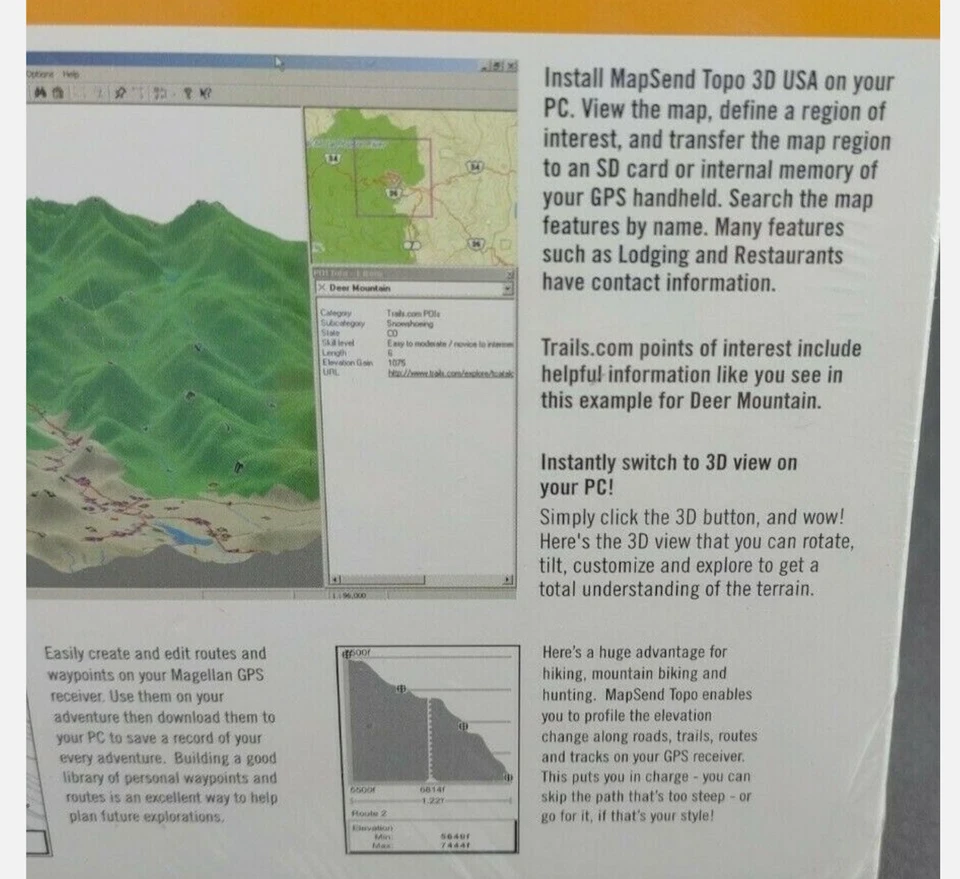 Magellan MapSend Topo 3D Software, 980611-09 Usa Version 1 - Image 2 of 4