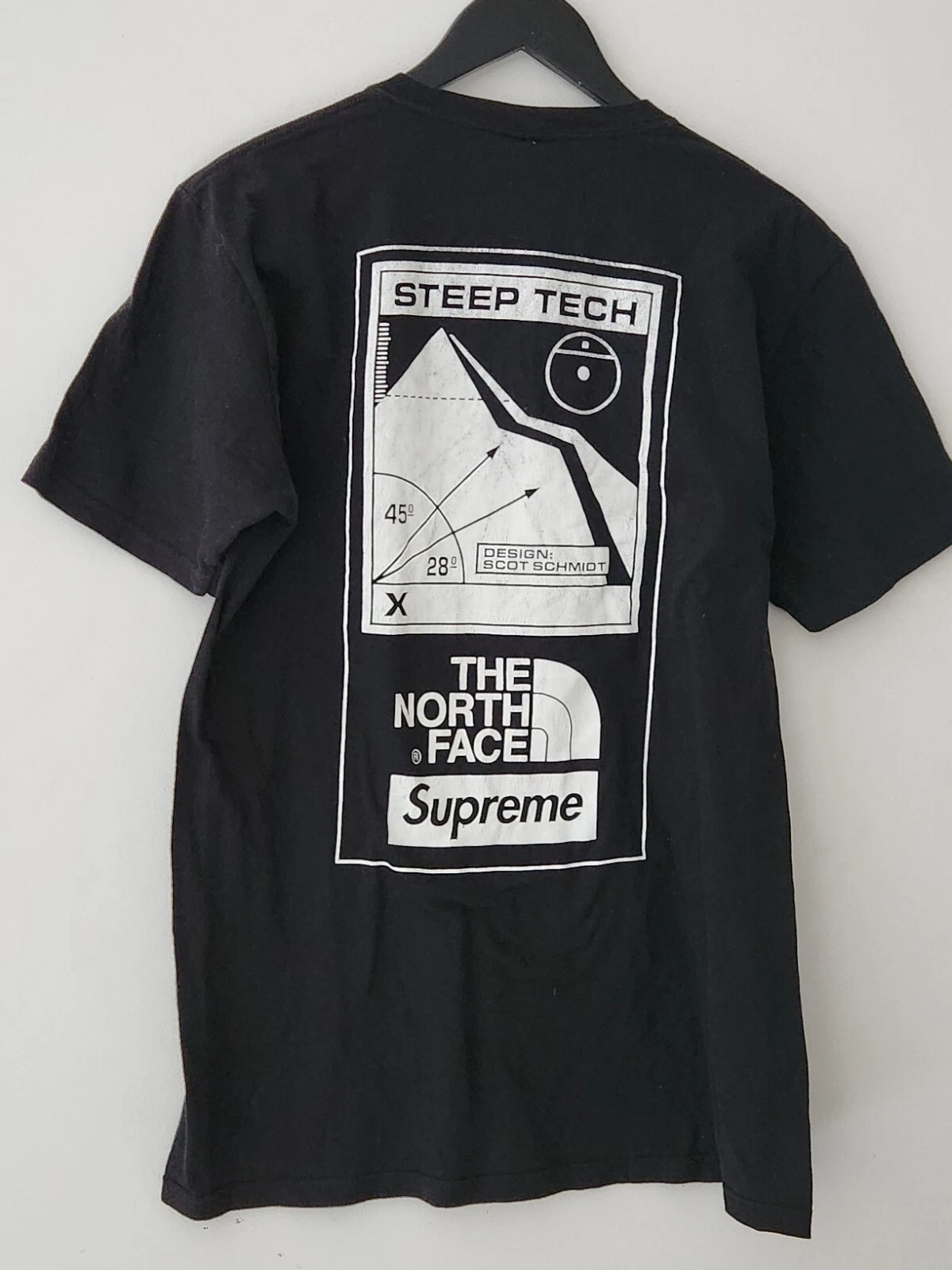 SS16 Supreme X The North Face Steil Tech T Shirt Größe M Medium Schwarz Tnf