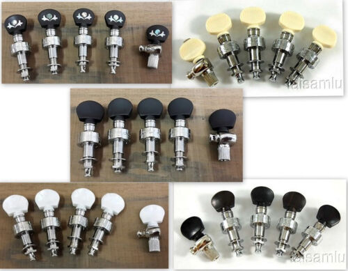 5 string banjo machine heads,  Chrome plated with pattern, 328CX - Photo 1 sur 7