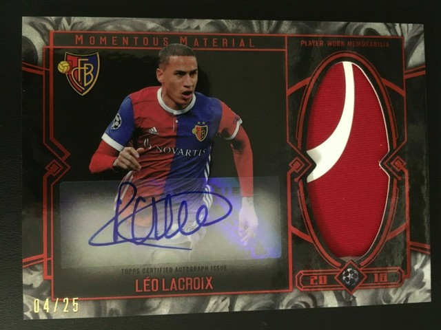 2017-18 Museum Champions League Autograph Relics Ruby Leo Lacroix ed/25 FC BASEL